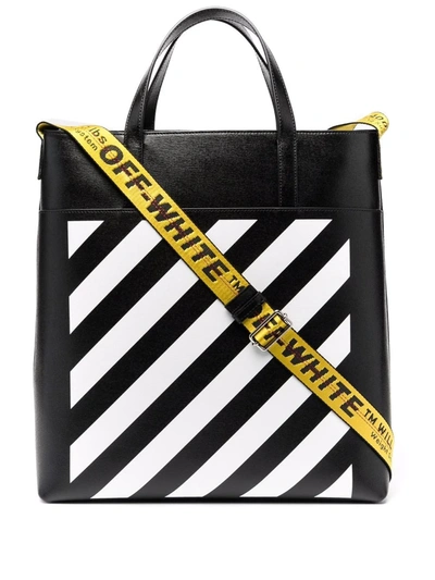 Off-white Mens Black Leather Briefcase