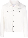 Off-white Caravaggio Arrow Slim-fit Denim Jacket White In Weiss
