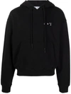 Off-white Mens Black Caravaggio Paint Graphic-print Cotton-jersey Hoody L In Schwarz