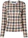ROKH HOUNDSTOOTH PRINT TOP