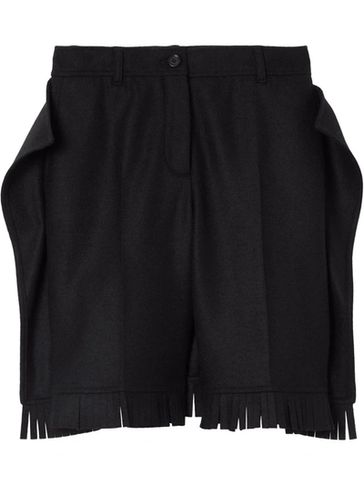 Burberry Fringed Knee-length Shorts In Schwarz