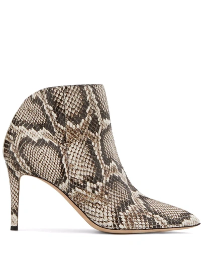 Giuseppe Zanotti Tysha Snakeskin-effect Boots In Schwarz