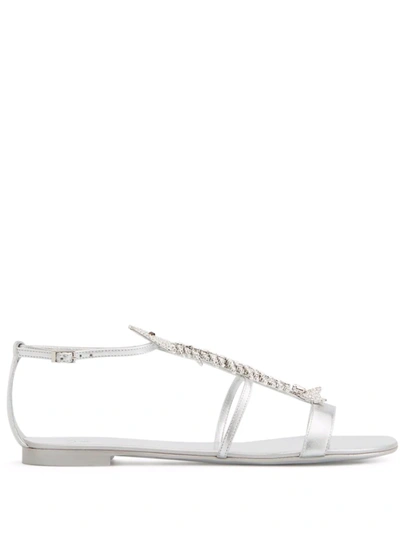 Giuseppe Zanotti Josie Crystal-embellished Sandals In Silber