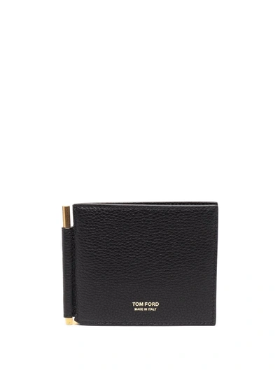 Tom Ford Bar-hinge Wallet In Schwarz