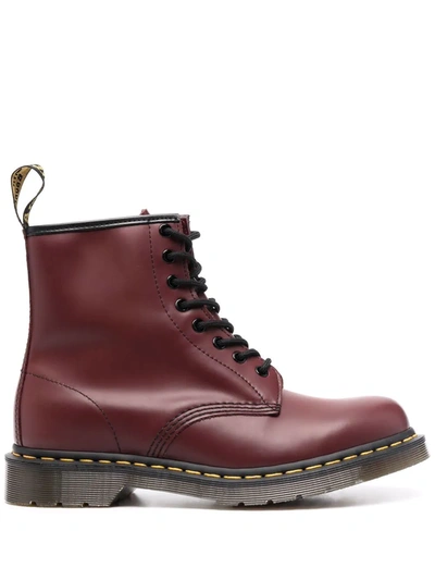 Dr. Martens' Vintage 1460 Leather Ankle Boots In Red