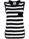 Ferragamo Stripe-pattern Virgin-wool Vest In Schwarz