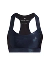 Heroine Sport Two-tone Metallic Racer Bra In Midnight