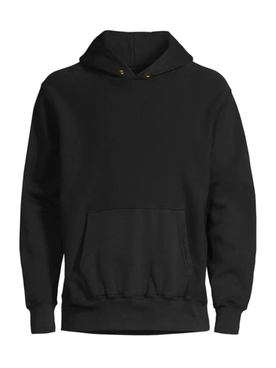 Les Tien Garment-dyed Cotton-jersey Hoodie In Jet Black