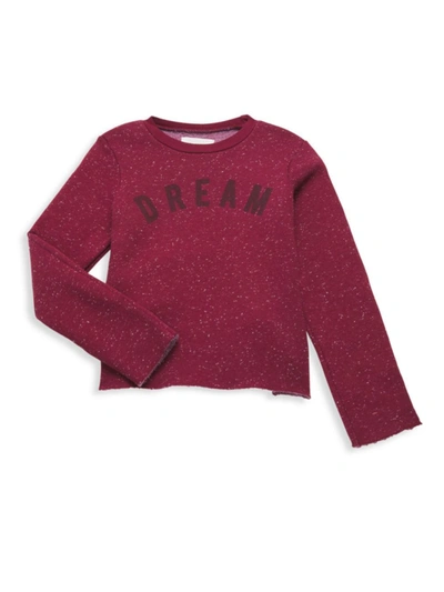 Sol Angeles Kids' Little Girl's & Girl's Speckled Dream Sweatshirt In Maroon