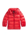 Polo Ralph Lauren Kids' Water-repellent Glossed Down Jacket In Sapphire Star Glossy