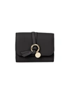 Chloé Mini Alphabet Tri-fold Leather Wallet In Black