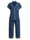 Eberjey Gisele Printed The Long Pajama Set In Lunita Indigobone