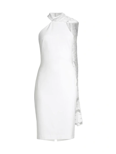 Black Halo Zion Halterneck Cocktail Dress In White
