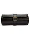 Wolf Palermo Double Watch Roll & Jewelry Pouch In Black Anthracite