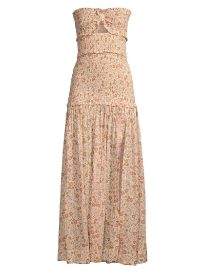 janette maxi dress Janette Corset Strapless High Slit Maxi Dress – Girls Will Be Girls