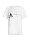 Adidas By Stella Mccartney Logo-print Organic-cotton And Recycled-polyester-blend T-shirt In White