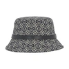 Loewe Leather-trim Jacquard-canvas Bucket Hat In Navy Black