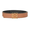 Loewe Anagram Buckle Reversible Belt In Tan Black Gold