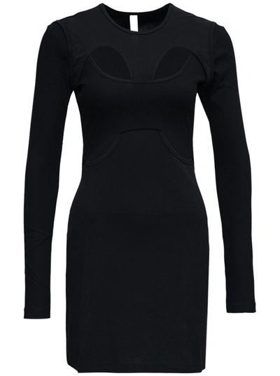 Dion Lee Black Cotton Dress With Cut Out Inserts