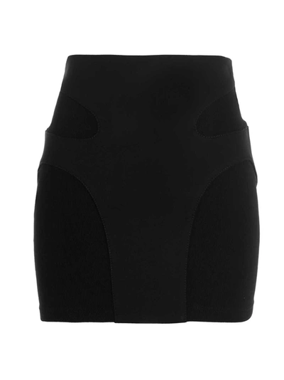 Dion Lee Contour Stitch Mini Skirt In Black