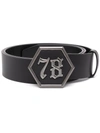 PHILIPP PLEIN GOTHIC LOGO-BUCKLE BELT