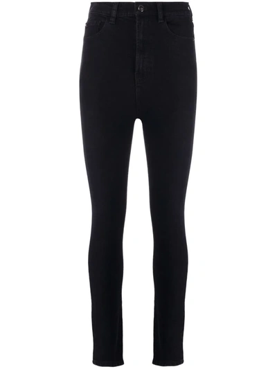 Emporio Armani High-waisted Skinny Jeans In Dark Blue
