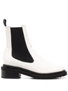 By Far Leather Chelsea Boots In White