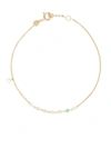 White Bird 18kt Yellow Gold Clarisse Diamond And Emerald Bracelet In Gold