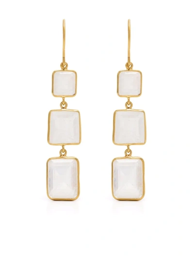 Pippa Small 18kt Yellow Gold First Frost Moonstone Earrings