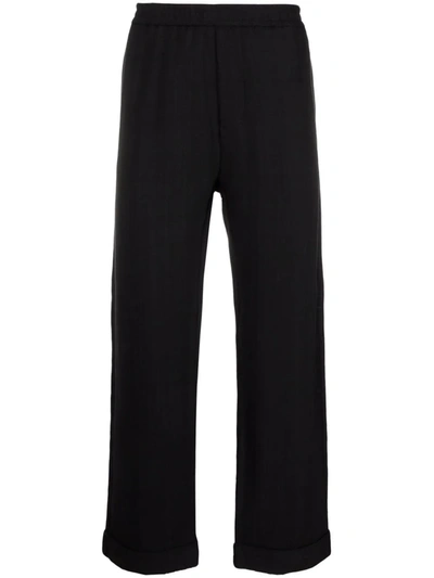 Barena Venezia Elasticated Waistband Straight Trousers In Black