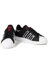 ADIDAS ORIGINALS SUPERSTAR PATENT LEATHER-TRIMMED NUBUCK SNEAKERS,3074457345627015195