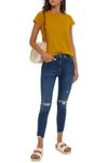 Rag & Bone Organic Pima Cotton-jersey T-shirt In Mustard