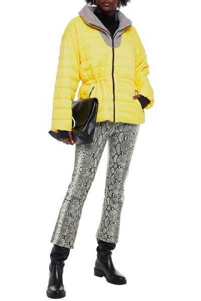 Ienki Ienki Polar Reversible Fleece-paneled Quilted Shell Down Jacket In Yellow