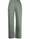 Boyish Jeans Logo Patch Straight-leg Jeans In Green