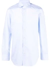 Finamore 1925 Napoli Long-sleeve Cotton Shirt In Blau