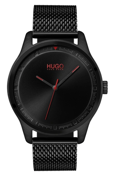 Hugo Boss Mesh Strap Bracelet, 42mm In Black