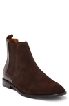 Donald Pliner Calf Suede Chelsea Boot In Expresso