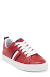 Tommy Hilfiger Landon Striped Sneaker In Red