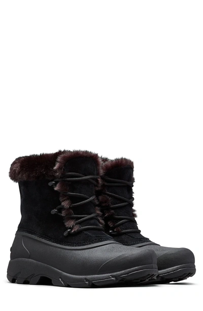 Sorel Snow Angel Faux Fur Detail Waterproof Boot In Black