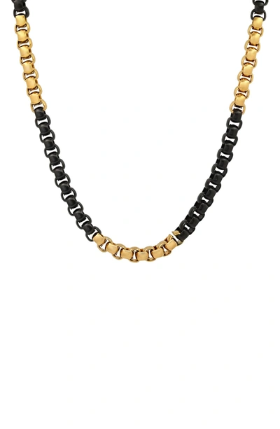 Hmy Jewelry Stainless Steel Two Tone Box Chain Necklace