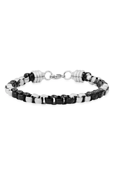Hmy Jewelry Two Tone Black Ip Stainless Steel Bracelet