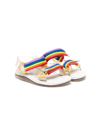 Mini Melissa Kids' Rainbow-strap Sandals In White