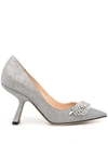 Nicholas Kirkwood Monstera 90mm Pumps In Silver