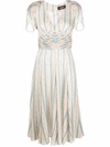 Dsquared2 Floral-print Flared Tea Dress In Neutrals