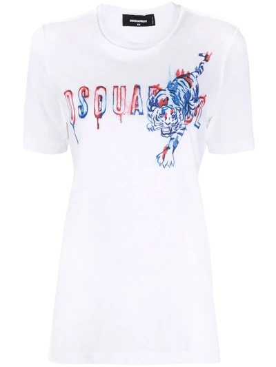 Dsquared2 Logo Crew-neck T-shirt In White