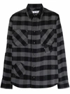 OFF-WHITE CHECK PATCH-DETAIL SHIRT