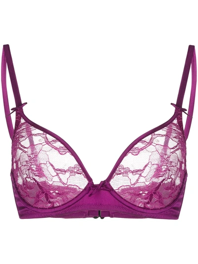 Fleur Du Mal Magnolia Lace Demi Bra In Pink