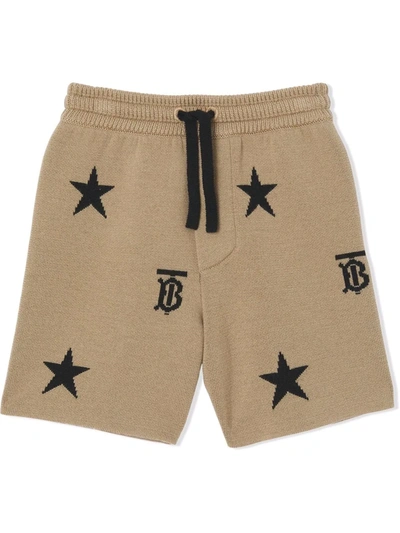 Burberry Babies' Boys Beige Wool Monogram Shorts