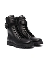 Moncler Petite Carinne Leather Ankle Boots In Black