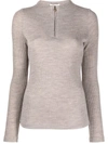 VINCE RIBBED-KNIT HALF-ZIP SWEATSHIRT